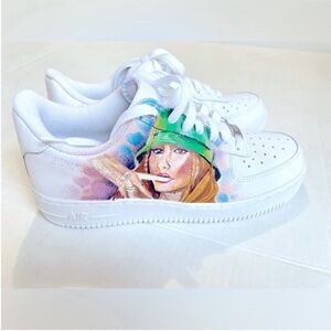 Nike Air‎ Force 1 07 Hand painted Custom Sneakers Size 8